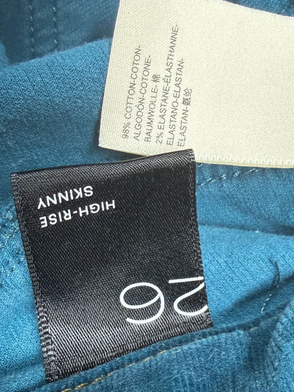 Anthropologie Pilcro Teal Blue High Rise Skinny Cropped Corduroy Retro Pants 26